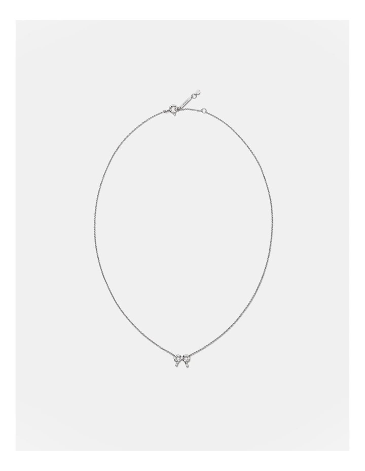 Baby Bow Necklace in Silver image 4