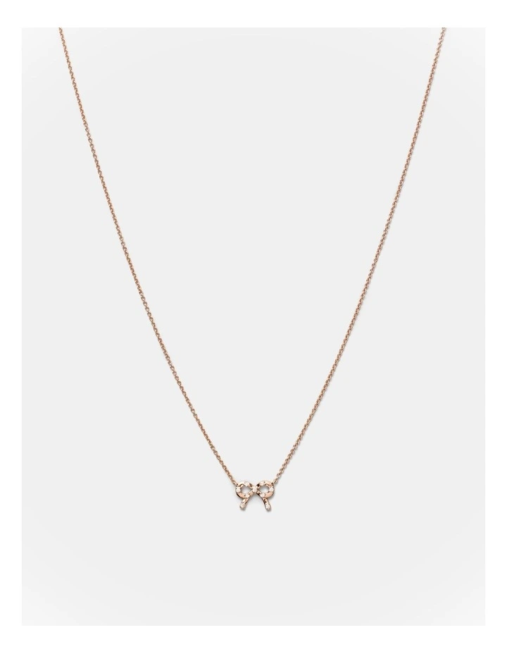 Baby Bow Necklace in Rose Gold image 1