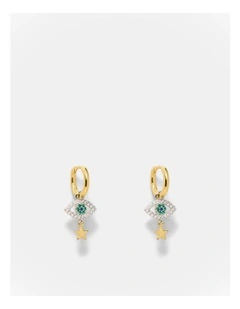 Evil Eye Hoop Earrings in Gold