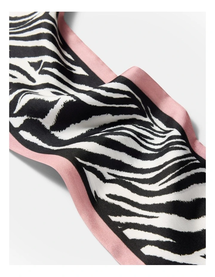 Zebra Thin Scarf in Multi image 3