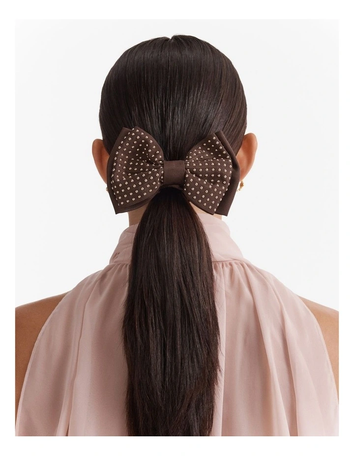 Make A Bow Hair Tie in Choc Berry image 2