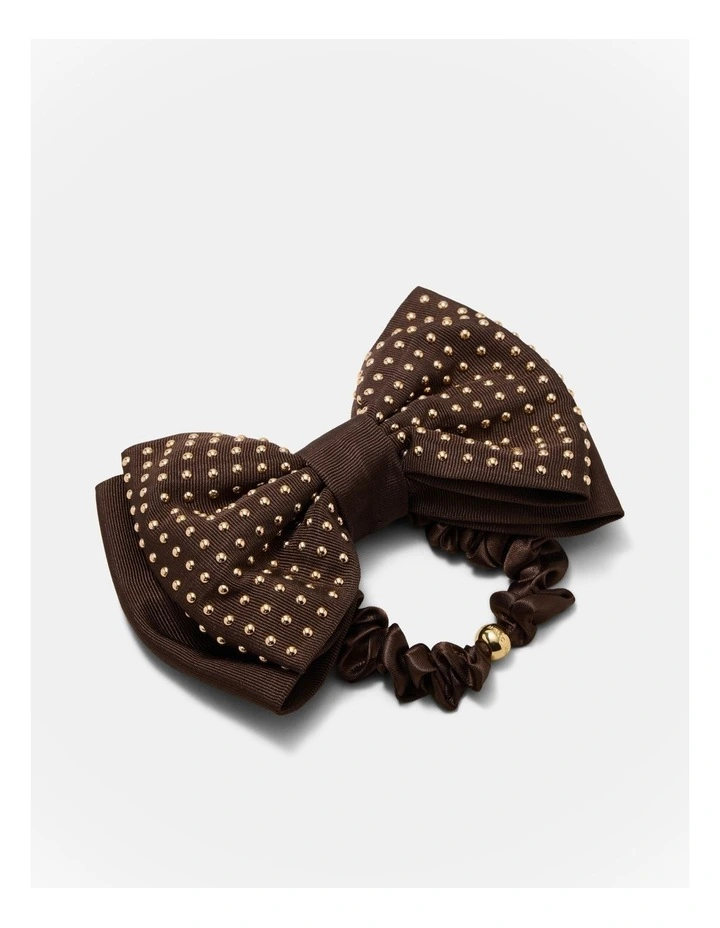 Make A Bow Hair Tie in Choc Berry image 3