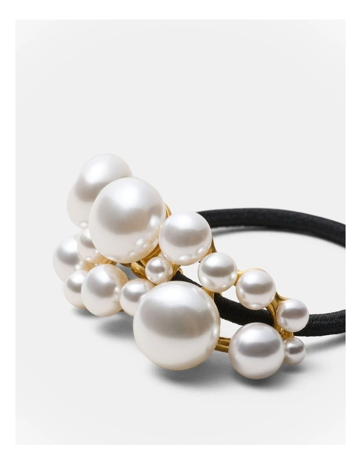 Pearly Hair Tie in Pearl image 3