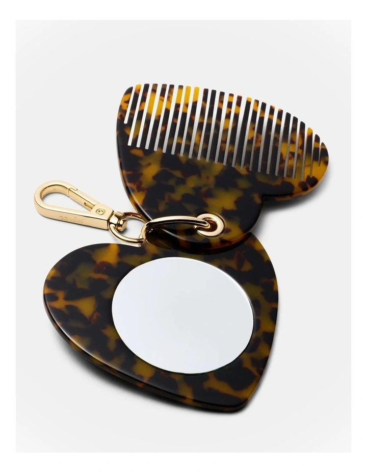 Lovely Hair Comb Keyring in Tort image 3