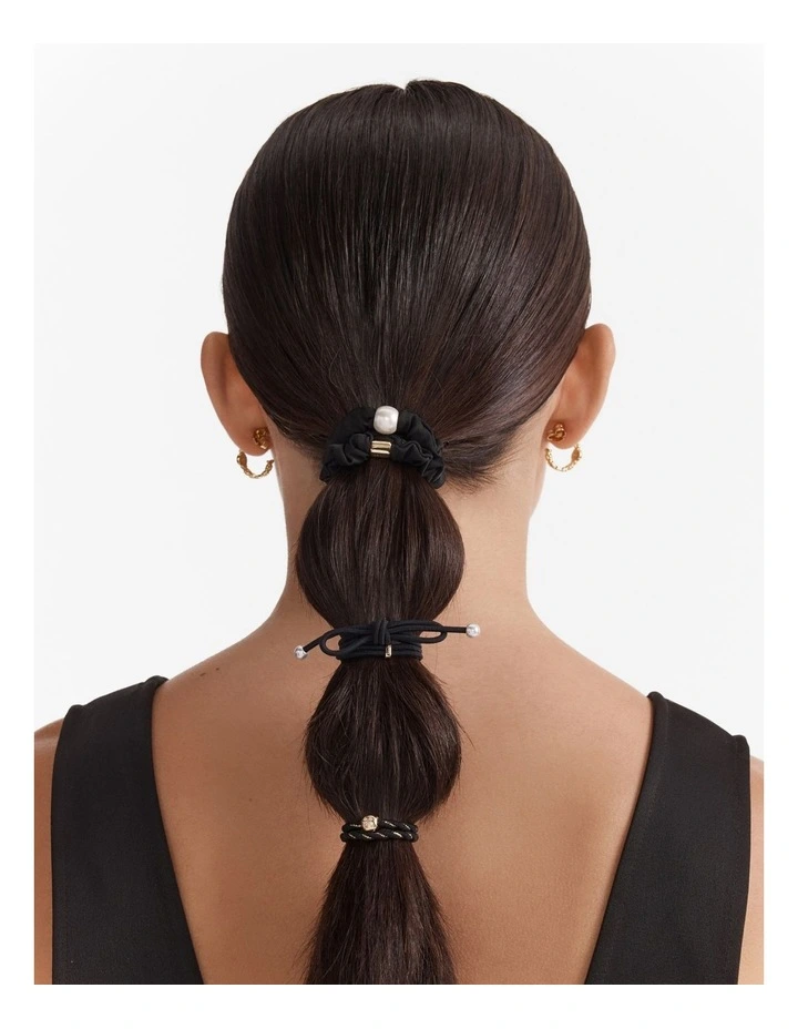 Lovely Hair Tie Set in Black image 2