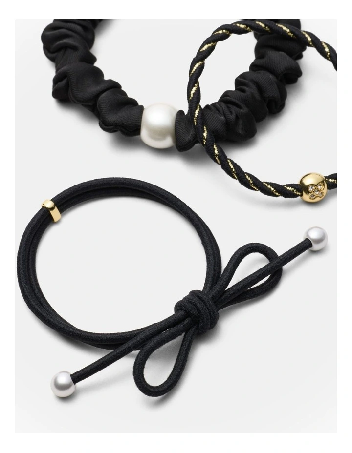Lovely Hair Tie Set in Black image 3