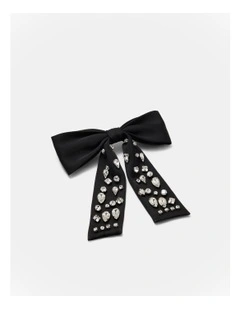 Queen Bow Hair Barrette in Black