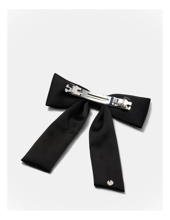 Queen Bow Hair Barrette in Black image 3