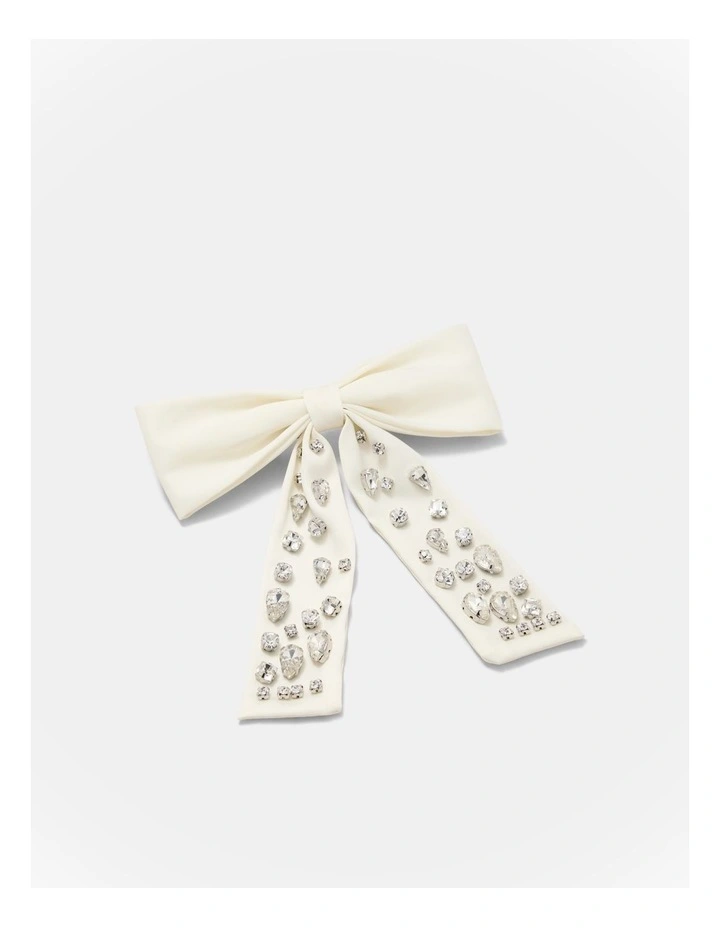 Queen Bow Hair Barrette in Vanilla image 1