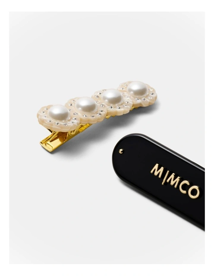 Pearly Hair Clip Set in Black image 4