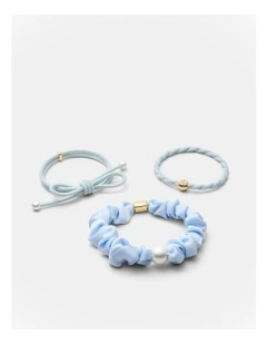 Lovely Hair Tie Set in Sky Blue