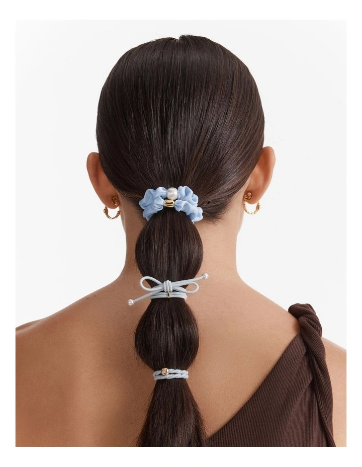 Lovely Hair Tie Set in Sky Blue image 2