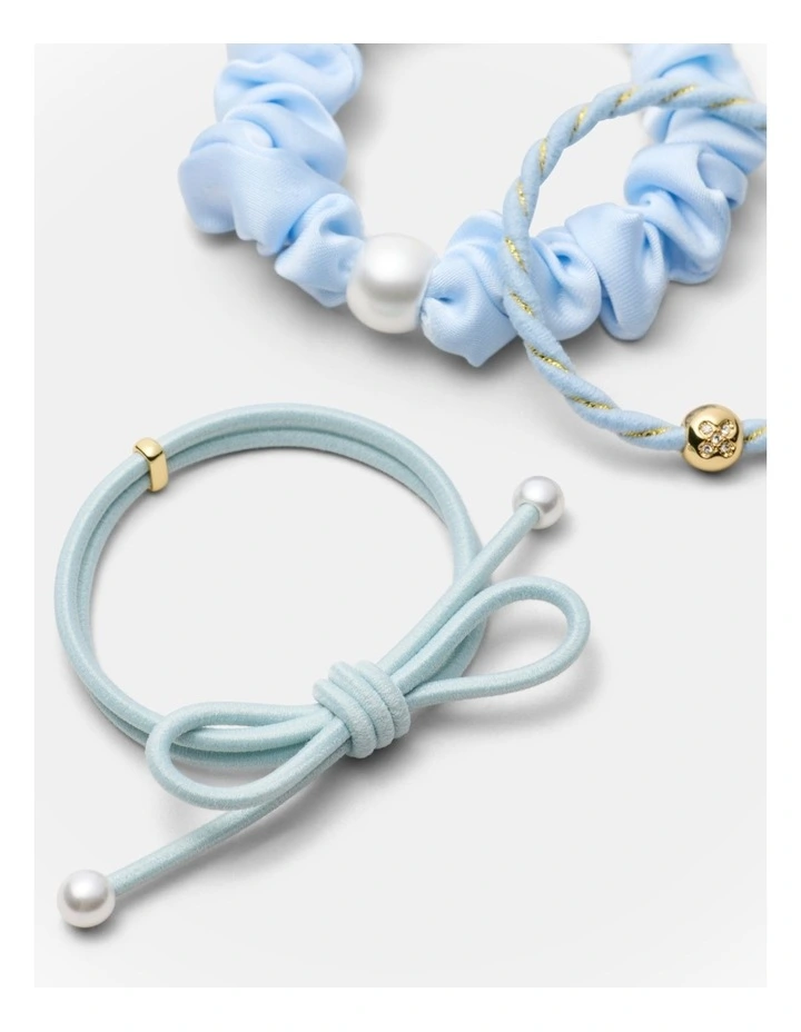 Lovely Hair Tie Set in Sky Blue image 3