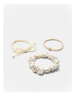 Lovely Hair Tie Set in Buttermilk