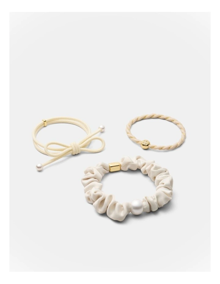 Lovely Hair Tie Set in Buttermilk image 1