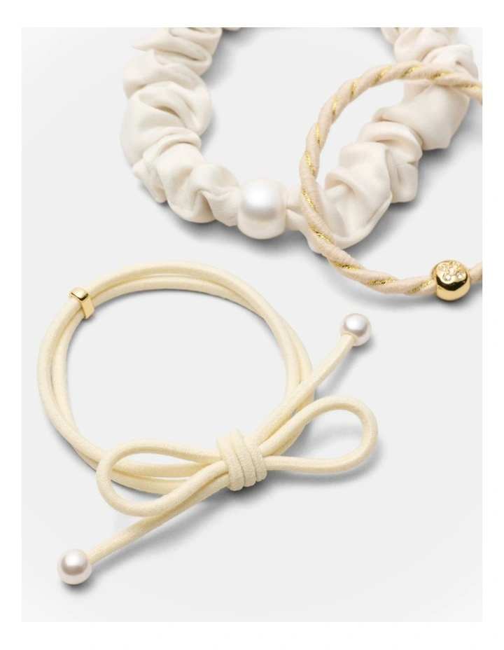 Lovely Hair Tie Set in Buttermilk image 3