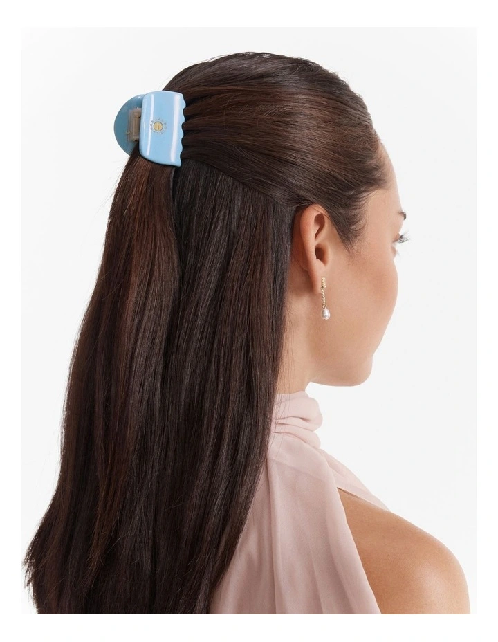 Mini Hair Claw Clip in Sky Blue image 2