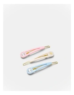 Mimco Trio Hair Clip Set in Pink Multi