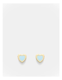 Lover Heart Stud Earrings in Sky Blue