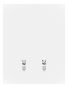 Essense Pearl Stud Earrings in Silver