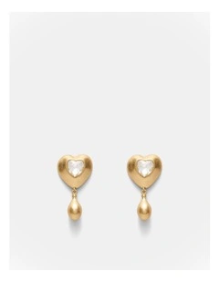 I Adore Heart Earrings in Gold