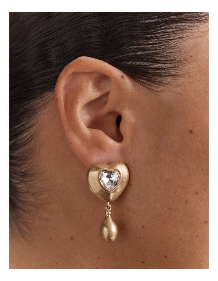 I Adore Heart Earrings in Gold image 2