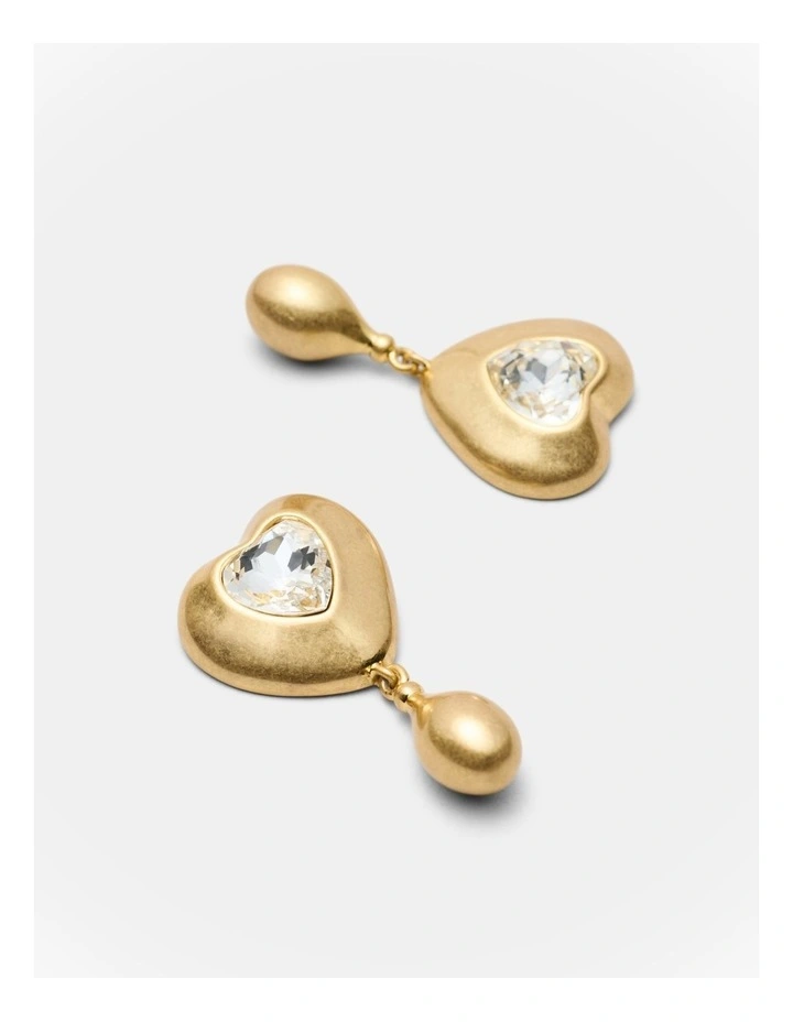 I Adore Heart Earrings in Gold image 3