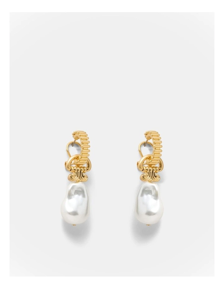 Goddess Pearl Hoop Earrings in Pearl image 1