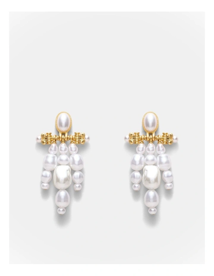 Goddess Pearl Earrings in Pearl image 1