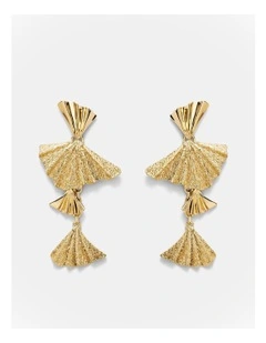 Fold Charm Drop Earrings in Gold
