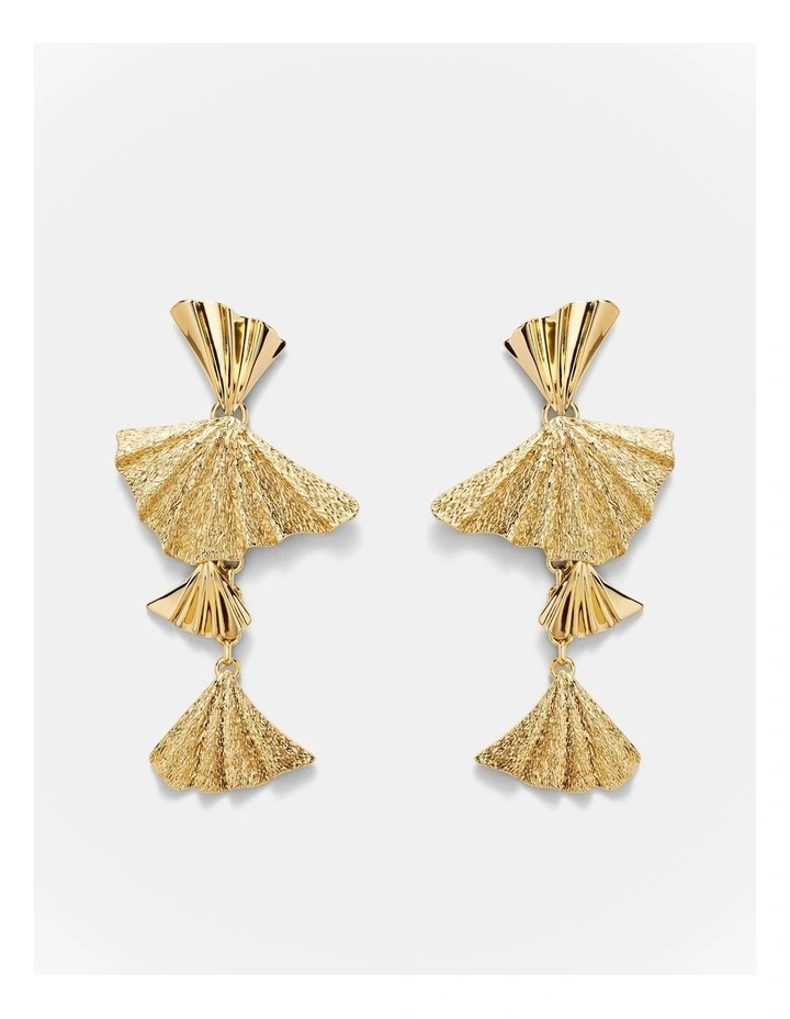 Fold Charm Drop Earrings in Gold image 1
