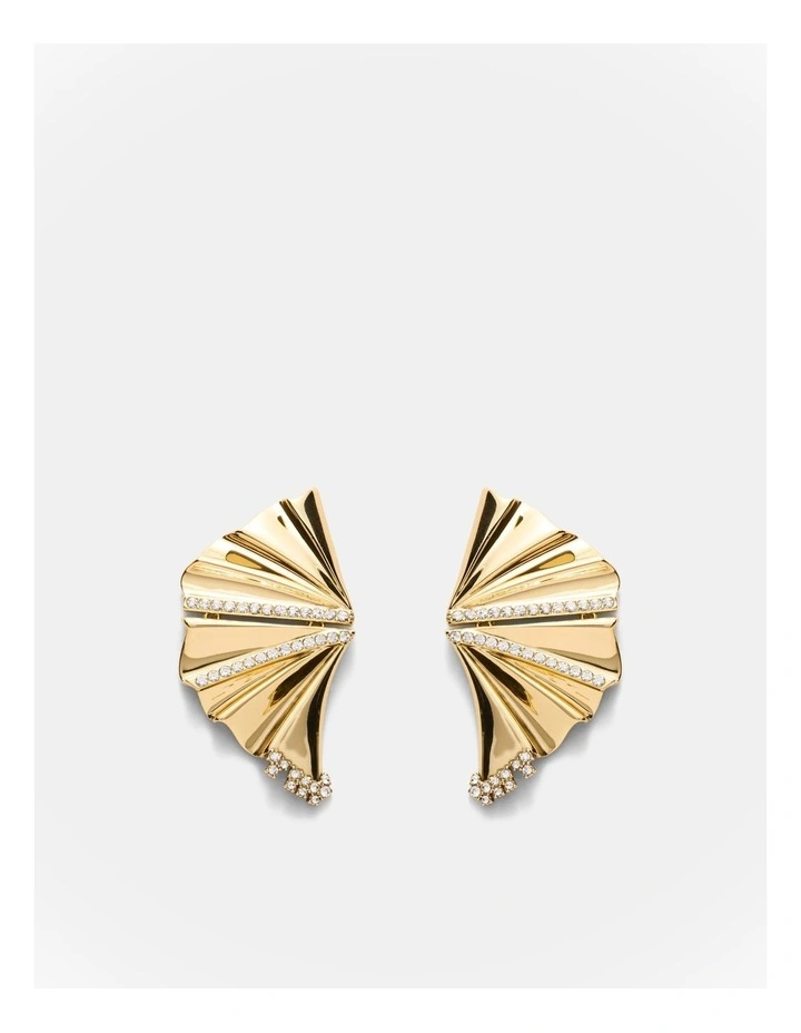 Fold Statement Earrings in Gold image 1