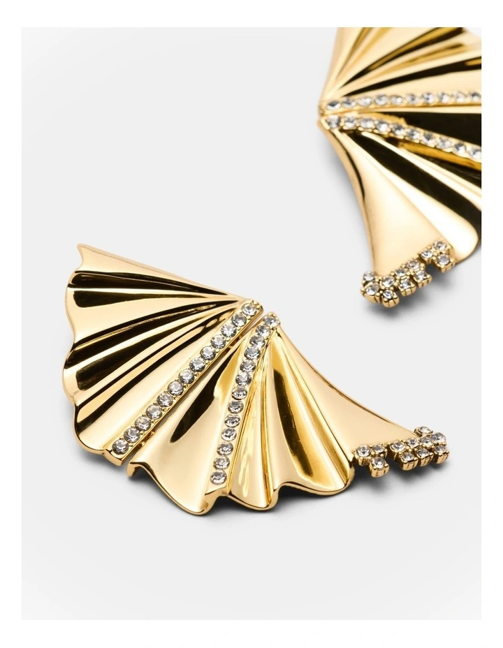 Fold Statement Earrings in Gold image 3