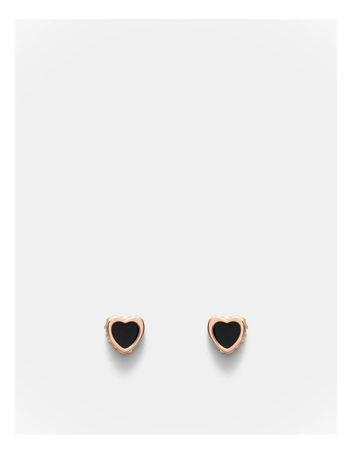 Lover Heart Earrings And Necklace Set in Black image 3