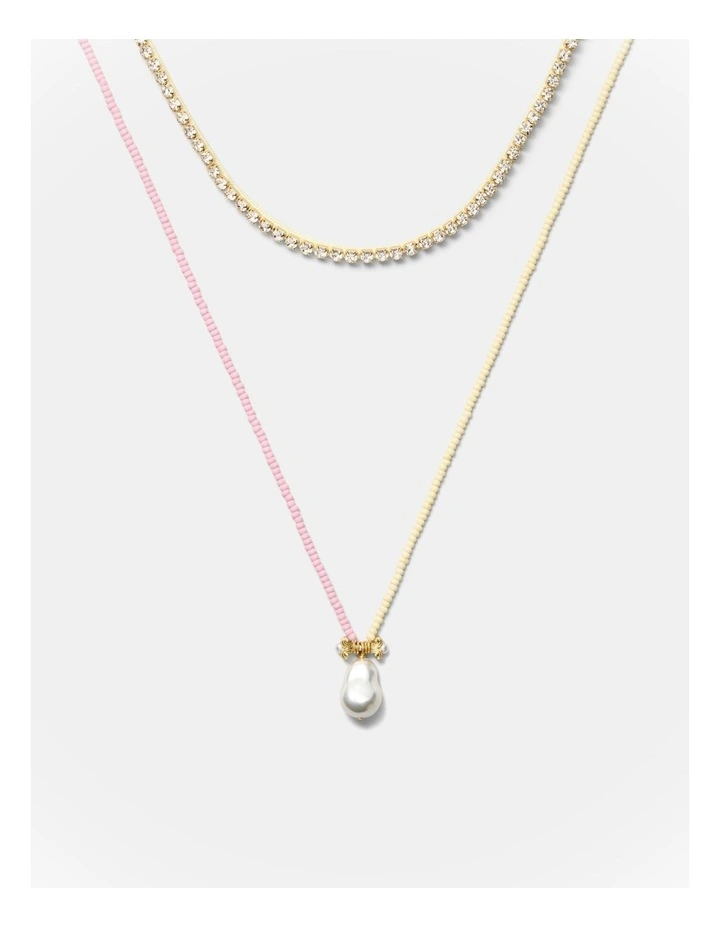 Goddess Duo Necklace in Pearl image 1