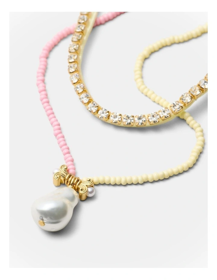 Goddess Duo Necklace in Pearl image 3