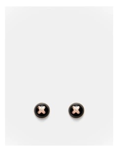 Adorbs Enamel Stud Earrings in Black