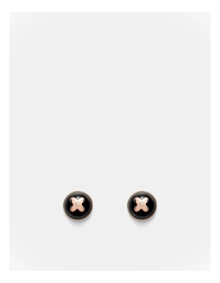 Adorbs Enamel Stud Earrings in Black image 1
