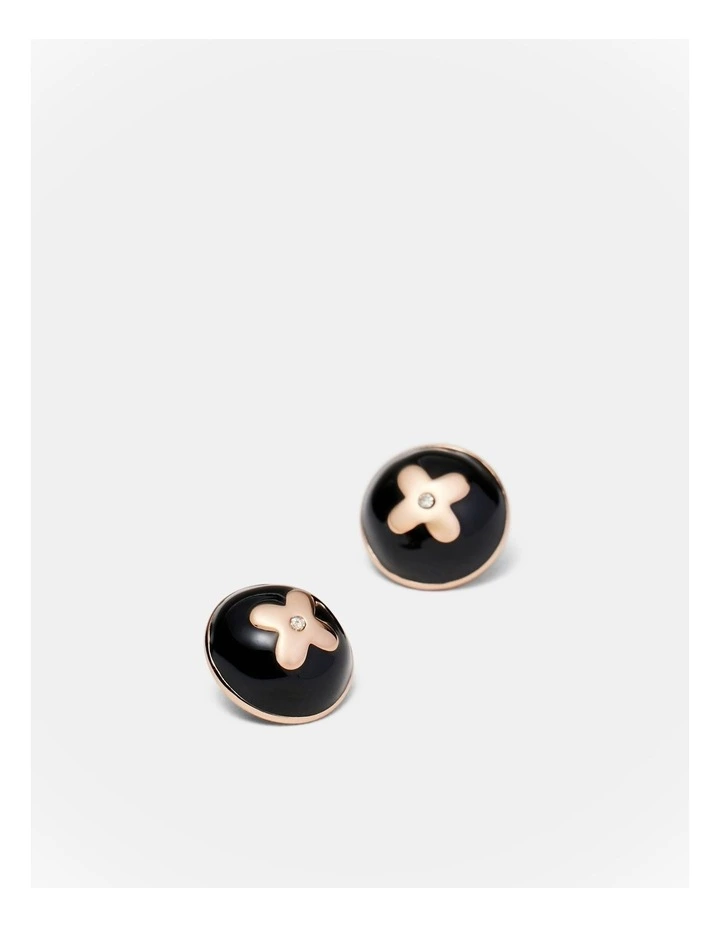 Adorbs Enamel Stud Earrings in Black image 3