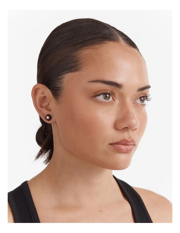 Adorbs Enamel Stud Earrings in Black image 4