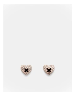 Adorbs Heart Stud Earrings in Black