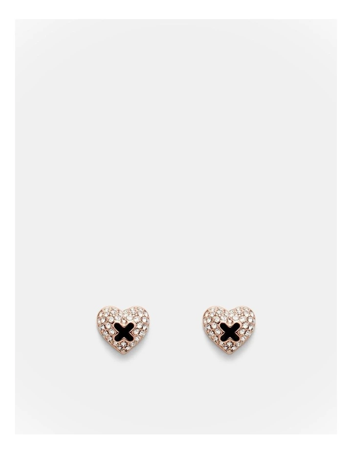 Adorbs Heart Stud Earrings in Black image 1