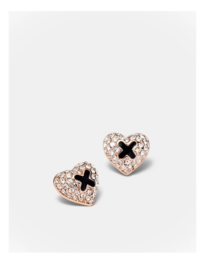 Adorbs Heart Stud Earrings in Black image 3