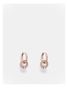 Encanto Charm Hoop Earrings in Rose Gold