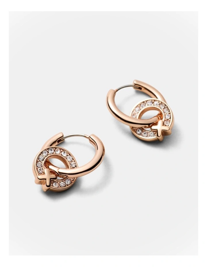 Encanto Charm Hoop Earrings in Rose Gold image 3