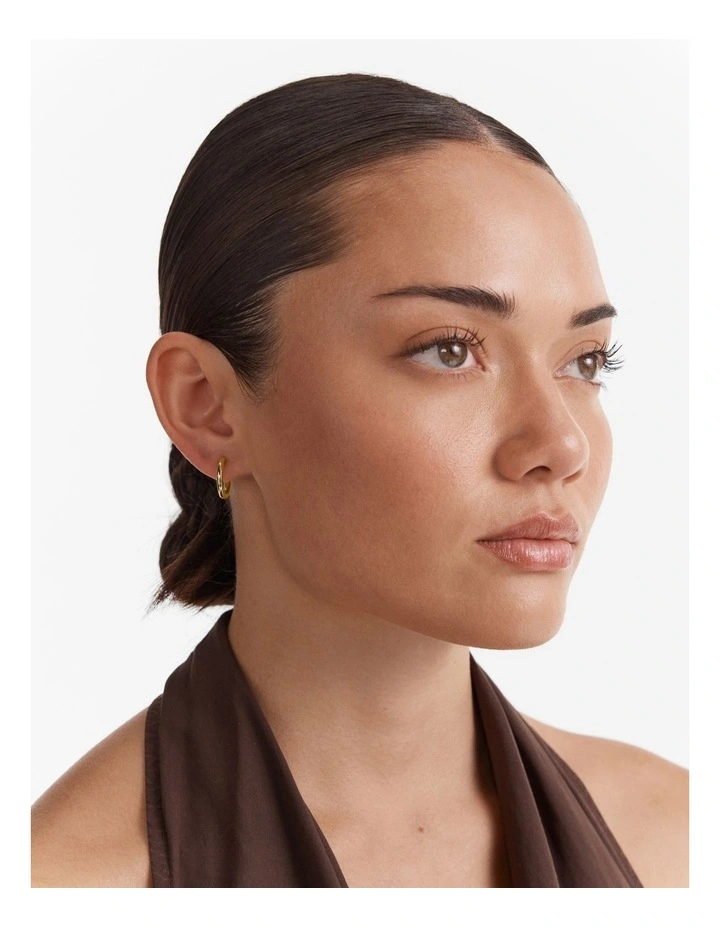 Encanto Charm Hoop Earrings in Gold image 2