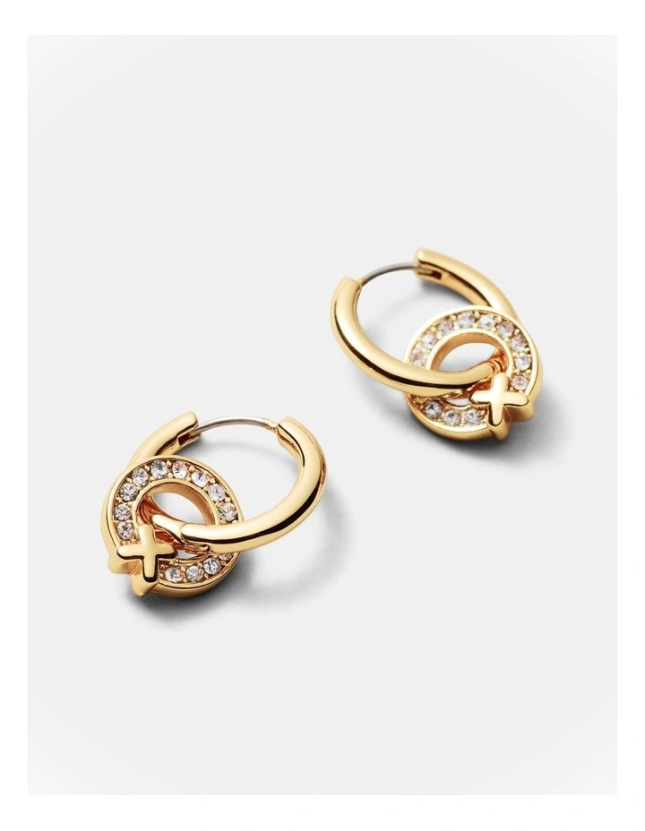 Encanto Charm Hoop Earrings in Gold image 3