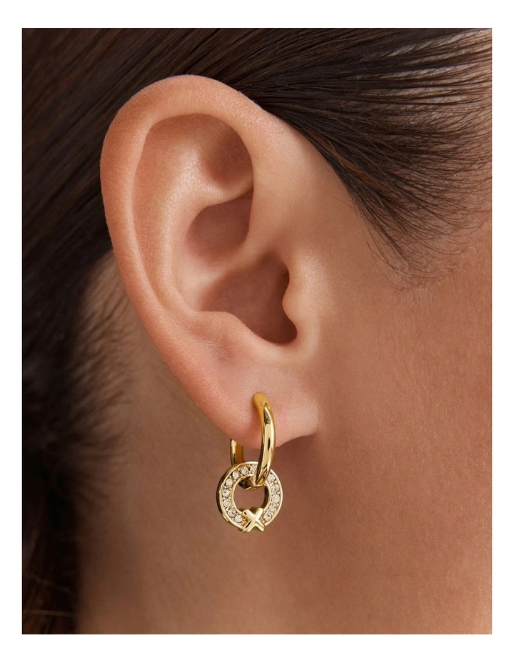 Encanto Charm Hoop Earrings in Gold image 4