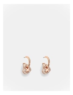 Encanto Heart Hoop Earrings in Rose Gold