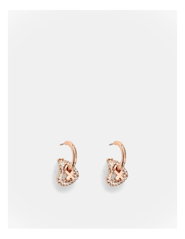 Encanto Heart Hoop Earrings in Rose Gold image 1